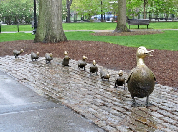 Make Way for Ducklings sculpture in Boston Public Garden; photo by Lorianne DiSabato (statesymbolsusa.org)